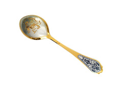 Серебряная ложка десертная Знак зодиака «Стрелец» с золочением